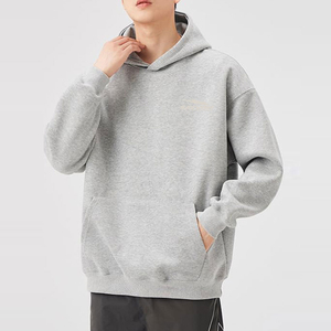 Sudadera con Capucha para Hombre, Corte Regular, Color Gris Sólido, Algodón Tejido, Informal, con Bolsillo, Secado Rápido, Estampado por Transferencia, para Otoño - Product Image 2