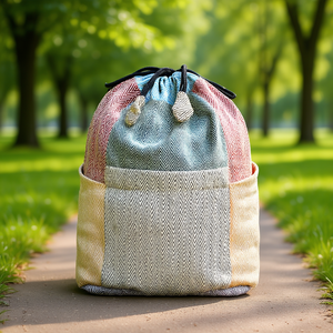 Cotton <b>Drawstring</b> <b>Backpack</b> Comfy and Eco-Friendly for Everyday Use - Product Image 3