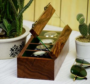 AHTE MANUEXPO 2-Slot Watch Box for Men Luxury Indian Rosewood Watch & Jewelry <b>Display</b> <b>Case</b> Handmade Wooden Organizer - Product Image 2