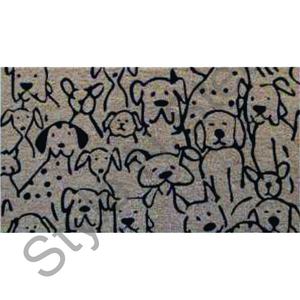 พรมเช็ดเท้าสำหรับห้องนอนสุนัขและลูกสุนัขพิมพ์สีดำบนพรมเช็ดเท้าสีน้ำตาล - Product Image 1