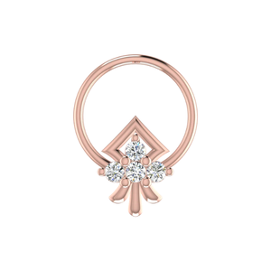AJRETAIL ต่างหูทองคำ 14K ดีไซน์ดอกไม้สุดคลาสสิกสำหรับผู้หญิง ประดับเพชรธรรมชาติ 0.06 กะรัต - Product Image 2