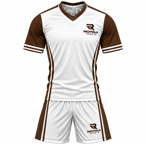 Uniforme de Fútbol Personalizado para Hombre, con Esponja Protectora, Manga Corta, Conjunto de Camiseta y Pantalones Cortos de Entrenamiento, Transpirable, de Poliéster, para Adultos - Product Image 4