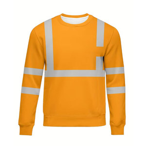 Sweat-shirt de sécurité léger et robuste, classe 2 ANSI, avec LED clignotante, imperméable, haute visibilité, vêtements de travail, mélange de coton doux, logo - Product Image 1