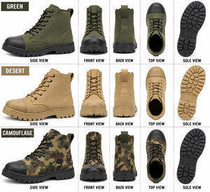 Chaussures tactiques en cuir à cheville normale pour hommes et femmes, design personnalisable pour un confort et une durabilité longue durée, chaussures d'entraînement - Product Image 2