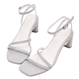 Sandalias de tacón cuadrado azules para mujer Ann'S con correa en el tobillo, tacón medio, elegantes, de PU, para verano - Product Image 1