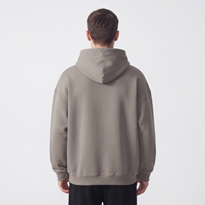Sweat-shirt à capuche surdimensionné pour homme en molleton épais avec poche kangourou, poignets côtelés, en polyester/coton, poids du tissu 320g - Product Image 3
