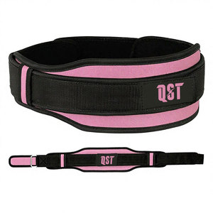 เข็มขัดพยุงเอวสำหรับยกน้ำหนัก QST ปรับได้ ระบายอากาศได้ดี สีดำชมพู สำหรับฝึกความแข็งแรง ทำจากนีโอพรีน กันลื่น - Product Image 2