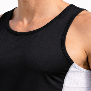 Débardeur noir sans manches pour homme en maille respirante 78% coton 22% élasthanne, idéal pour l'entraînement, la gym et le quotidien - Product Image 5