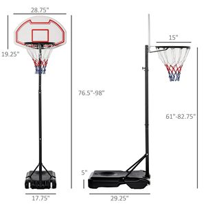 Sistema Canestro da Basket Portatile per Interni/Esterni con Cerchio in Acciaio da 29 Pollici, Altezza Regolabile, Durevole per Uso in Parchi - Product Image 3