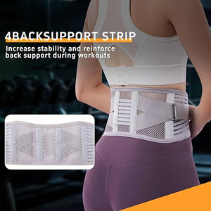 Ceinture de maintien lombaire réglable en néoprène respirant gris avec maille, protection professionnelle pour femmes, compression pour le bas du dos, idéale pour le fitness - Product Image 2