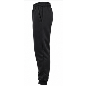 Pantalon de jogging en molleton noir personnalisé, couleur unie, style minimaliste, taille élastique, revers côtelés, décontracté, pour l'hiver, vente en gros - Product Image 3