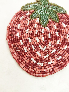Handmade Strawberry Beaded Coasters - Set of 6 by Creative Art Zone - Product Image 6