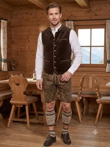 Chaleco Tradicional Bávaro Alemán para Hombre, Traje Corto de Lana, Estilo Casual Elegante, Reversible, Transpirable, para Otoño - Product Image 6