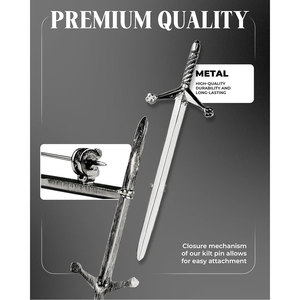 Pin para Kilt con Diseño de Espada de Cromo y Peltre, Estilo Tartan Clan, Accesorio Decorativo Escocés Antiguo, Superventas 2026 - Product Image 2