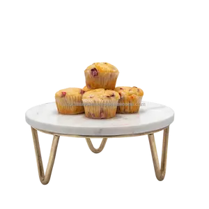 Support et plateau à gâteau en marbre blanc doré en forme de bois de cerf de qualité supérieure pour les pâtisseries de fête de mariage et la décoration intérieure - Product Image 2