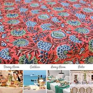 Nappe rectangulaire élégante à imprimé indien sur mesure, design ethnique imprimé - Product Image 2