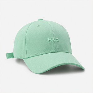 Gorra de Béisbol al por Mayor, Personalizada con Bordado 3D, 6 Paneles, Verde Menta, Sarga de Algodón, Visera Curva, Unisex, Ajustable, Estilo Dad Hat - Product Image 3