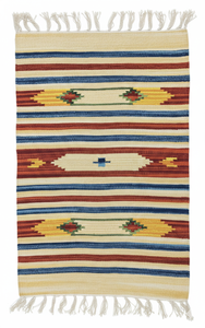 Tapis en coton tissé à la main, motif floral moderne, beige, lavable en machine, écologique, multicolore, pour prière, pique-nique, maison - Product Image 2