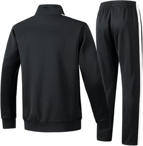 Conjuntos deportivos de 2 piezas para hombre, chándales de manga larga, conjuntos deportivos con cremallera completa para atletismo. - Product Image 2