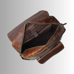 Mochila Vintage de Cuero Genuino con Cierre de Broches y Bolsillos Laterales, Unisex, para Actividades al Aire Libre - Product Image 3