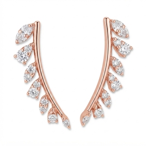 Pendientes de diamantes en forma de pera en oro rosa de 9 quilates |   Joyería de Diamantes Naturales y Cultivados en Laboratorio - Product Image 1