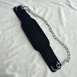 Ceinture de musculation personnalisée robuste avec chaîne en acier et rembourrage en néoprène pour protection professionnelle, idéale pour la force athlétique et la gym (vente en gros) - Product Image 1