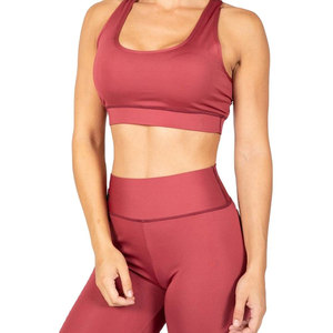 Ensemble de yoga sans couture pour femme : Leggings taille haute longueur intégrale et crop top dos nageur, couleur unie, tenue de sport deux pièces - Product Image 5