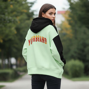 Nueva Llegada 2026 Sudadera con Capucha Verde Menta para Mujer, Manga Larga, Tejido de Algodón, Informal, para Otoño, con Logotipo Frontal y Bolsillos - Product Image 5