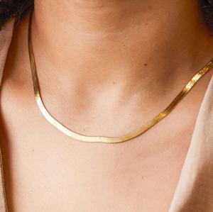 Collares de cadena plana de acero inoxidable, sencillos y a la moda. - Product Image 5