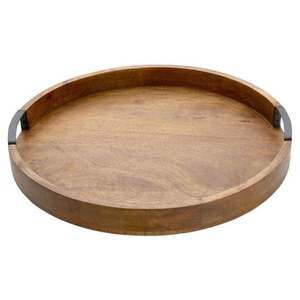 Ensemble de 3 plateaux décoratifs modernes en métal et bois, rectangulaires, thème fruits, avec poignées en corde, produits rétractables - Product Image 3