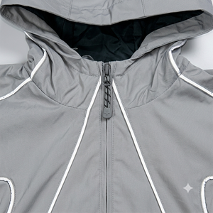 Conjunto Deportivo de Chaqueta y Pantalones de Poliéster Tejido para Hombre, Color Gris Reflectante, de Alta Calidad, con Capucha, de Secado Rápido, para Otoño - Product Image 6