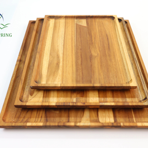 Premium Teak Wood Serving Tray <b>Rectangle</b> Modern Luxury Customizable Kitchen Decor Vietnam Handmade - Product Image 3