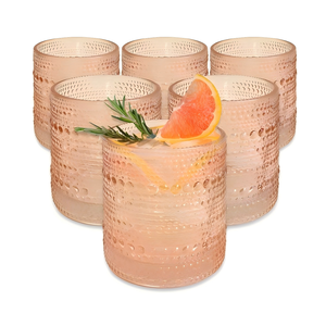 Verres à cocktail, à eau ou à jus rétro vintage en verre, cadeau <span class=keywords><strong>de</strong></span> luxe pour hôtesse ou <span class=keywords><strong>de</strong></span> déménagement, verre à vin gaufré - Product Image 2