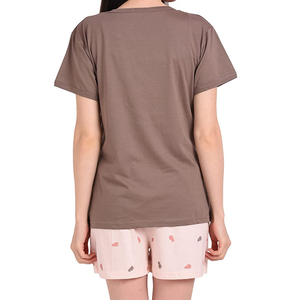 Conjunto de 2 Piezas para Mujer, Shorts y Camiseta de Algodón, Cuello Redondo, Manga Corta, Color Sólido, Corte Holgado, Informal, Ropa Transpirable para Primavera/Verano, Deportiva - Product Image 6