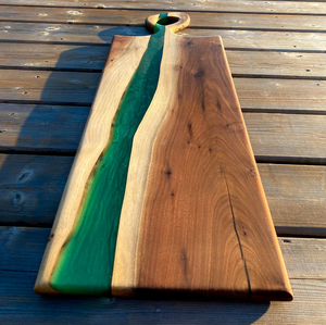 Planche à découper élégante et personnalisée en résine époxy et bois pour couper les fruits, les légumes et la viande, planche à découper artisanale pour ustensiles de cuisine - Product Image 2