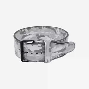 Ceinture de musculation blanche à motifs en cuir de haute qualité avec boucle à double ardillon, soutien lombaire ferme, ceintures premium - Product Image 3