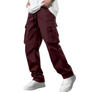 Athletic Fit Mens Cargo Jogger Pants Secure Zip Multi Pocket Bottoms Casual Streetwear Style <b>Elastic</b> Drawstring Waist <b>Trousers</b> - Product Image 3