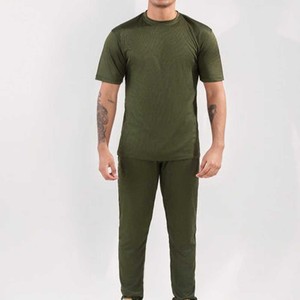 ชุดวอร์ม/ชุดออกกำลังกาย/ชุดจ็อกกิ้งสีเขียวมะกอกทรงปกติสำหรับผู้ชาย ดีไซน์สั่งทำพิเศษ ผ้าฝ้าย 100% ระบายอากาศได้ดี ชุดเซ็ตเข้าชุดกัน - Product Image 5