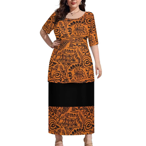 Nuevo Vestido Puletasi Samoano de Bambú y Cáñamo, 2 Piezas, Talla Grande, Conjunto de Dos Piezas para Mujer, Diseño Tradicional Polinesio Samoano - Product Image 4