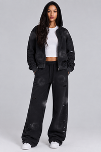 Vintage Sun Faded Custom <b>Joggers</b> For <b>Women</b> Washed Sweatpants Loose Fit Streetwear Casual Cotton Blend Pants Fashion Bottoms - Product Image 3