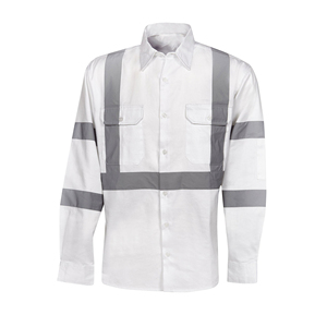 Camisas de Trabajo de Manga Larga de Alta Visibilidad, Transpirables, 100% Algodón, con Cinta Reflectante, Uniformes de Trabajo Personalizados para Hombre - Product Image 1
