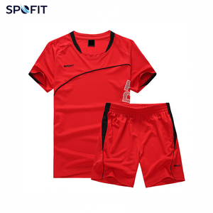 Ensemble de maillot de sport bleu pour homme, manches courtes, col rond, évacuation de l'humidité, séchage rapide, polyester, vêtements de sport d'été - Product Image 4