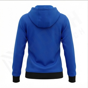 Sudadera de bloque de color personalizada para mujer, ropa de calle, Jersey de algodón de peso pesado con media cremallera, sudaderas con capucha para mujer, algodón - Product Image 3