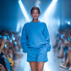 Conjunto Deportivo Casual de 2 Piezas para Mujer, para Gimnasio, Fitness, Yoga, Ropa Deportiva Activa, Top y Pantalones Cortos Estampados, 100% Algodón, Transpirable, de Secado Rápido - Product Image 2