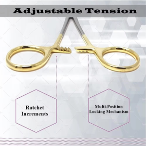 Pinzas Hemostáticas Manuales Rochester Carmalt Clase II, 16 cm de Largo, Rectas, Curvas, Cruzadas, Dentadas, de Acero Inoxidable, Juego de Instrumentos - Product Image 3