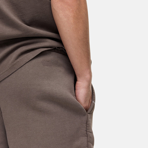Men's Solid Color Cotton Bermuda Shorts Mid Waist <b>Elastic</b> Comfortable Casual Style Breathable With Pockets - Product Image 2