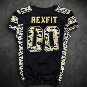 Conjunto de Uniforme de Fútbol Americano Rexfit Unisex, Camiseta y Pantalones Sublimados, Transpirables, de Malla, Cuello en V, Sin Mangas, Absorbentes de Humedad, Elásticos - Product Image 4