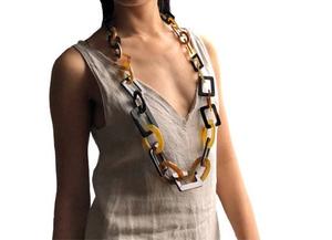 Geometric horn Resin <b>Necklace</b> Set Women's Trendy Jewelry Fashion <b>Statement</b> Piece women <b>necklace</b> horn crafted - Product Image 1