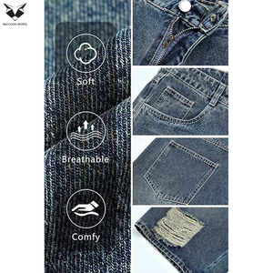 Shorts en jean baggy pour hommes, double épaisseur, renforcés, coupe ample, avec logo personnalisé, du fabricant de premier plan - Product Image 6