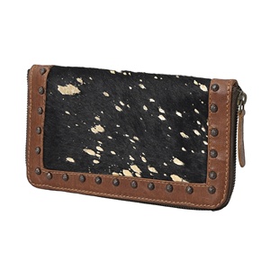 Handcrafted Western Leather Clutch Wallet | Butterfly Floral RFID <b>Wristlet</b> Purse | Fashion Boho Wallet - Product Image 3